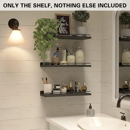 3PCS Wooden Wall Shelves for Bathroom Bedroom Floating Durable For Storage Decor