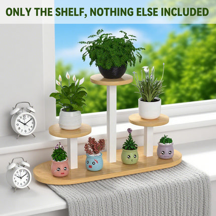 Desktop Window Sill Multi-Tier Plant Stand Shelf Sturdy Space-Saving Home Office