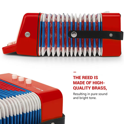 Portable 7-Key Accordion for Kids Beginners Early Music Education Home School