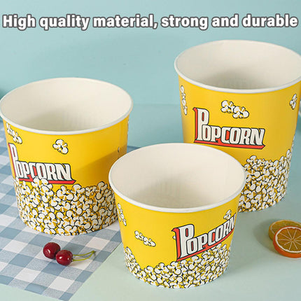 50pcs Popcorn Bucket Paper Cup Cinema KTV Snack Container for Party Movie Night