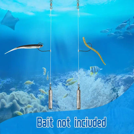 5 Pack Fishing Drop Hook Lead Sinker Bait Rig Board Tackle Accessories Set