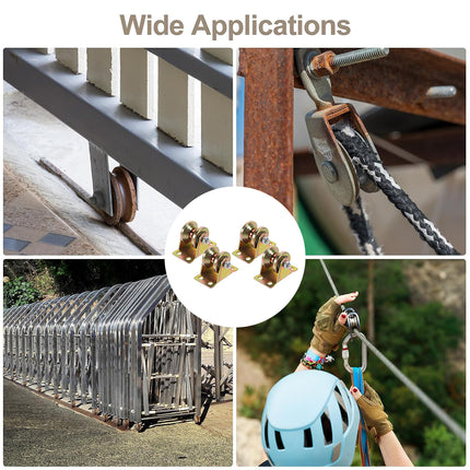 4PCS V-Type Track Wheel Guide Wheel with Bracket Pulley Sturdy Cold-rolled Steel