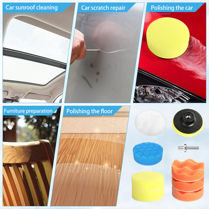 3 Inch Car Beauty Waxing Sponge Polishing Set High Density For Car Care Reusable