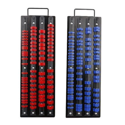 Socket Rack 4 Row 1/4 3/8 1/2 Drive Rail Wall Mounted Tool Holder