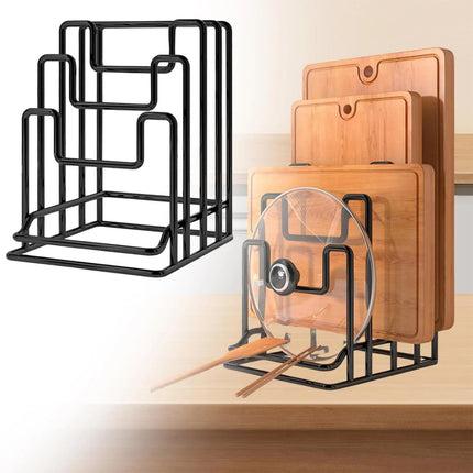 2PCS Metal Cutting Board Holder Rack Kitchen Bench Organiser for Lids Chopping Boards