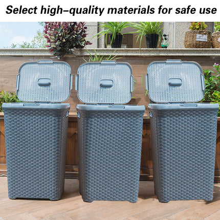 Laundry Basket Plastic Rattan Style Large Capacity Clothes Toy Storage Organizer