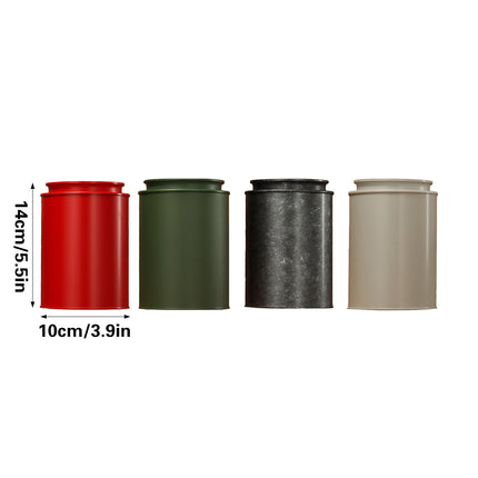 4PCS Retro Tea Coffee Bean Storage Tin Airtight 4Colour for Kitchen Pantry Use