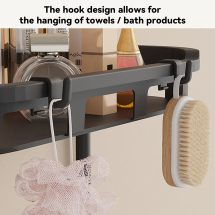 Multifunctional Bathroom Storage Rack Rustproof PP For Shampoo Soap Towel Use