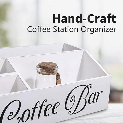 Wooden Coffee Capsule Storage Box Desktop Tea Bag Rack Organizer for Counter
