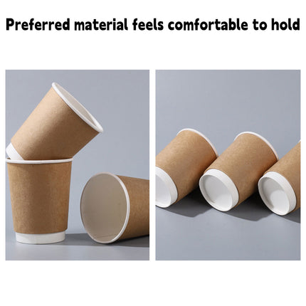 50pcs Disposable Coffee Paper Cups Hot Drink Cups 8/12/16oz for Beverage Use