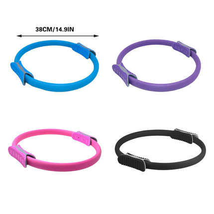Multicolor Yoga Circle Crescent Handle Pilates Ring for Body Toning Exercise