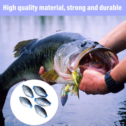 Egg Shaped Fishing Lead Sinker Plastic Core Raft Pole Weight Tackle Accessories