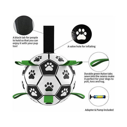 Interactive Pet Football Dog Toys Grab Tabs Outdoor Training Soccer Chew Balls - Aimall