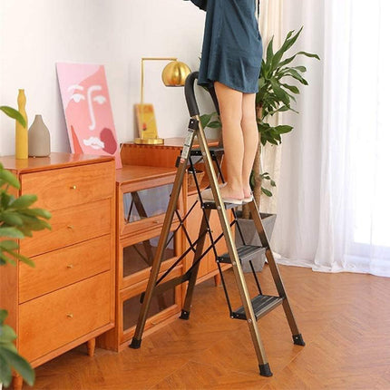 4 Step Home Folding Ladder Anti-Slip 150KG Load Capacity Space Saving Sturdy