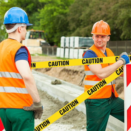 5PCS 100M Caution Warning Tape 75mm Yellow Black PE for Construction Marking