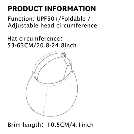 Foldable Sun Visor Hat Lightweight Breathable Wide Brim for Outdoor Summer Activitie