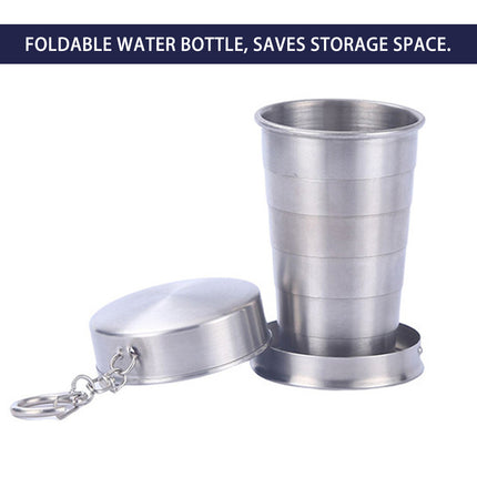 Portable Stainless Steel Folding Travel Cup Mini Retractable Outdoor Wine Glass