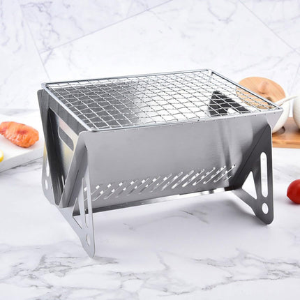 Camping Mini BBQ Grill Portable Charcoal Barbecue Grill Stainless Steel Camping