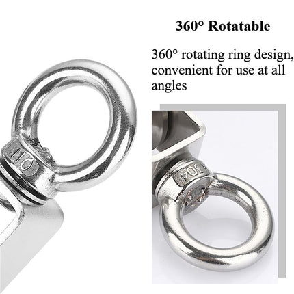 Stainless Steel Pulley Wheel Lifting Ring Wire Rope Roller For Hoist Rail