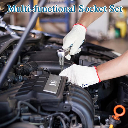 10pcs Socket Set Auto Repair Tool Socket Wrench Ratchet Driver Mechanic Tool Kit