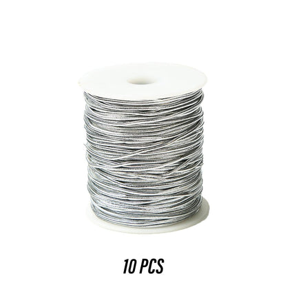 Elastic Rope Cord 10pcs Gold Silver Stretch String for DIY Craft Gift Wrapping