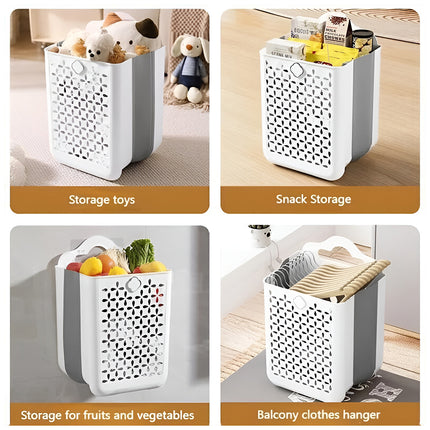 Wall Mounted Foldable Laundry Basket for Bedroom Laundry Room Space Saving