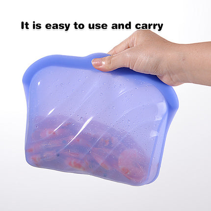 2PCS Food Grade Silicone Storage Bags Reusable Leakproof Seal Fresh Keeper