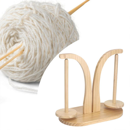 Wooden Rotating Yarn Holder Stand Bobbin Wool Dispenser for Knitting Crochet