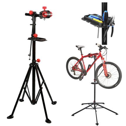 Steel Foldable Bike Repair Stand Blue or Red Accents