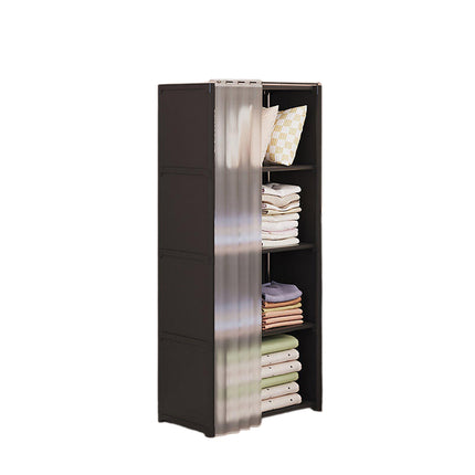 Simple Bookshelf Storage Rack with Dust Proof Curtain for Bedroom Living Room