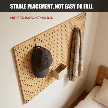 Wall Mounted Pegboard Storage Rack No Drill Organizer Tool Shelf Home Office