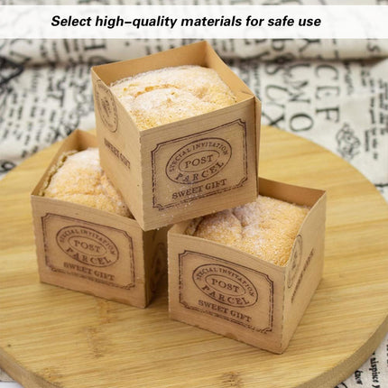 Cupcake Box Set 100pcs Kraft Paper Baking Mousse Cup Holders for Party Dessert