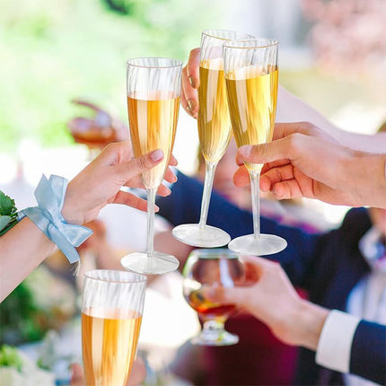 8pcs 180ml Plastic Champagne Glass Tall Wine Glass for Party Wedding Celebration