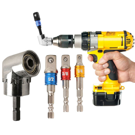 Socket Adapter Set Hex Shank to 1/4in 3/8in 1/2in Impact Driver Drill 3pcs