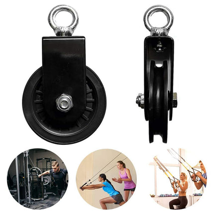 2PCS Aluminum Pulley Sliding Cable Bracket Wheel Gym Fitness Equipment Accessory