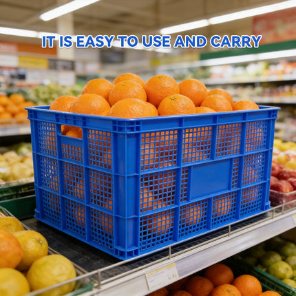 2PCS Heavy Duty Plastic Storage Basket Large Capacity Tote Box for Warehouse