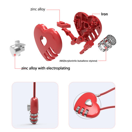 Heart Shaped Password Lock Safety Lock For Travel Luggage Bags Jewelry Box