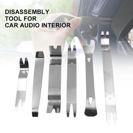6pcs Pry Bar Tool Set Metal Dismantling Plate Fastener Remover For Car Repair