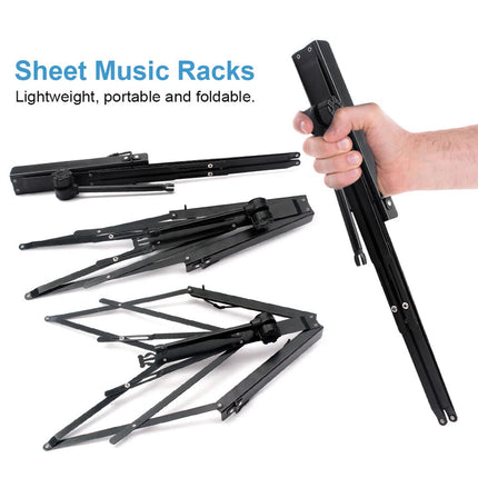 Portable Folding Music Stand Iron Desktop Book Holder Reading Sheet Rack Display