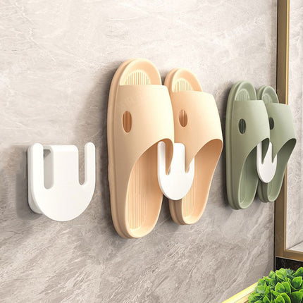 3PCS Wall Mounted Slipper Rack Bathroom Shoe Storage Hook Holder Organiser