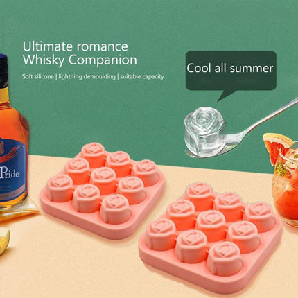 Rose Silicone Ice Ball Mould Box Ice Compartment Tray for Home Bar Drink Making