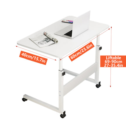 Adjustable Bedside Table with Wheels Laptop Desk Overbed Table