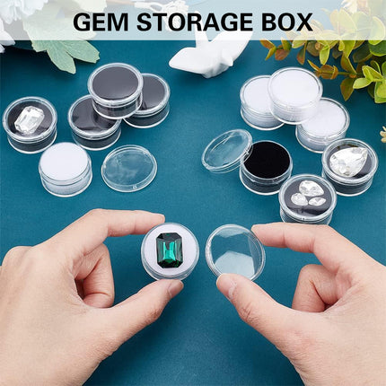 Rotary Cover Transparent Bare Stone Box Jewel Ring Face Diamond Storage Case