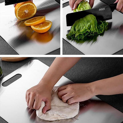 3pcs Stainless Steel Cutting Board Set Kitchen Home Food Prep Durable Non Slip
