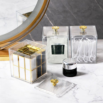 3PCS Transparent Storage Box Desktop Organiser Small Clear Container for Office