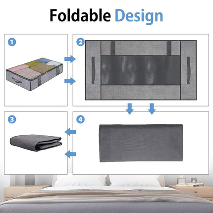 2PCS Clothes Under Bed Storage Bag Wardrobe Dustproof Moisture-proof Organizer Bag