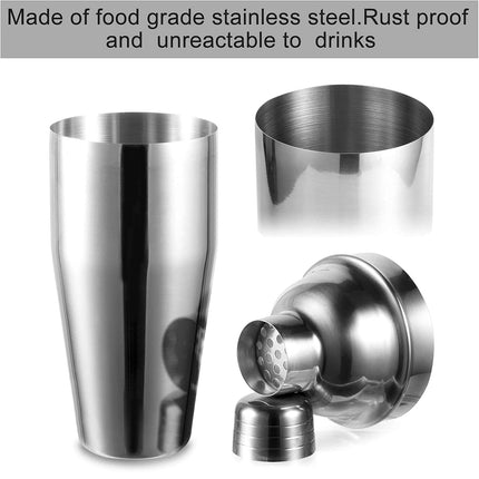 3PCS Stainless SteelCocktail Shaker Set for Bar Tool Kit for Home Bartender