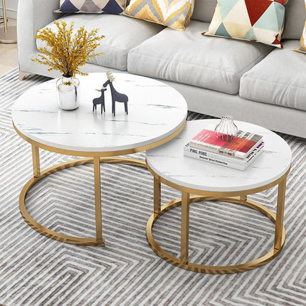 Round Tea Table Living Room Rock Plate for Home Coffee Table Modern Decor