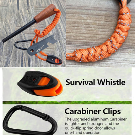 Wood Handle Fire Starter Flint Camping Fire Sticks Durable High Ignition Rate