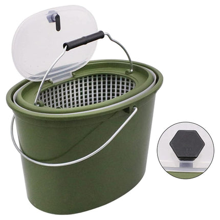 Portable Double Live Fish Bucket Breathable Fish Storage Container for Fishing